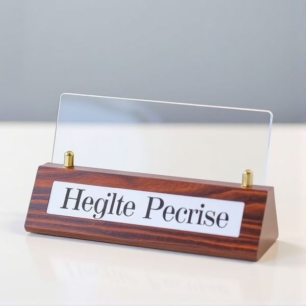 Desk Nameplate Set (Holder + 50 Inserts)